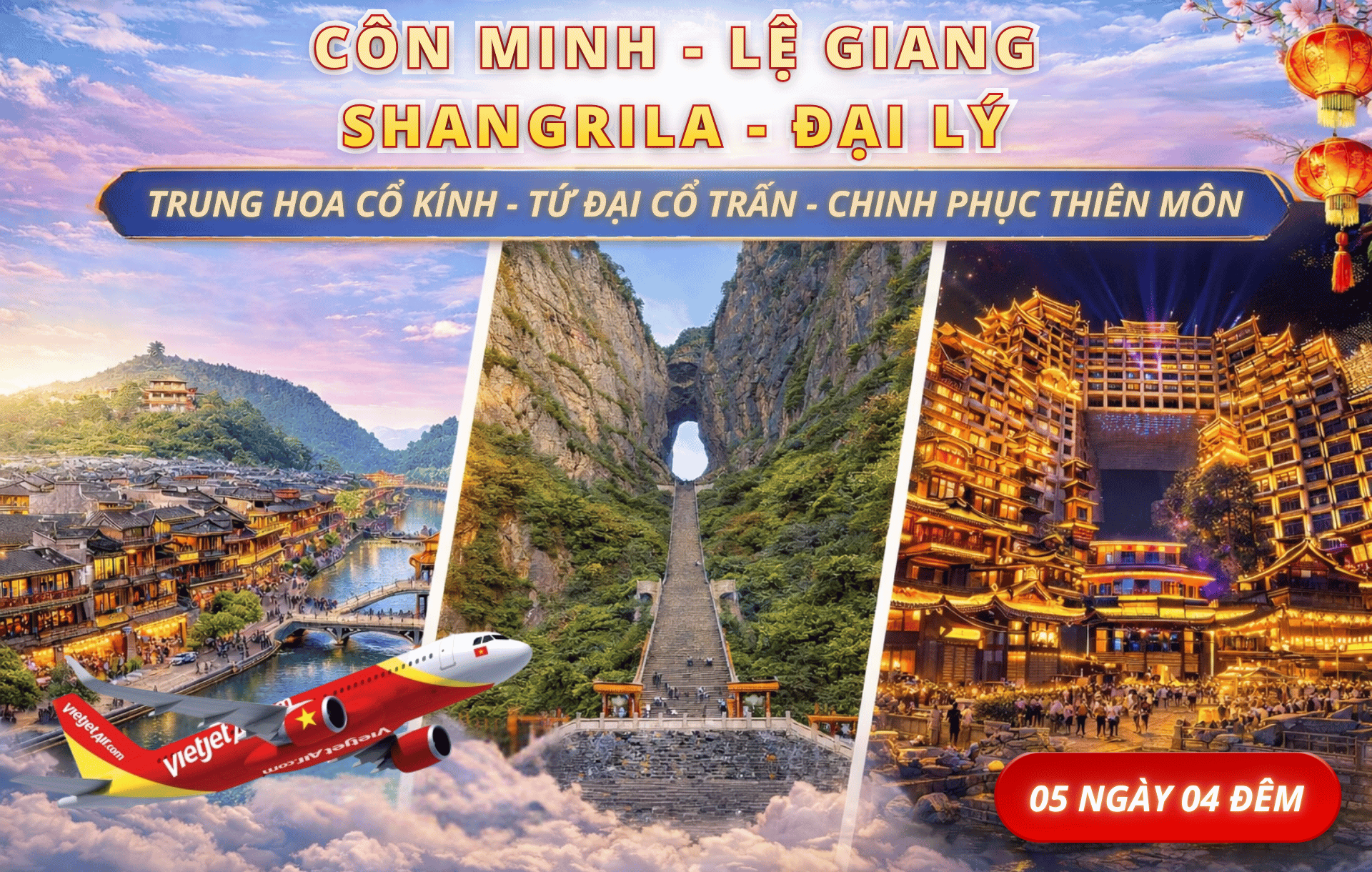 Trung Quốc: Côn Minh – Lệ Giang – Shangrila – Đại Lý 5N4Đ