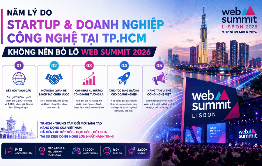 Năm lý do startup & doanh nghiệp công nghệ tại TP.HCM không nên bỏ lỡ Web Summit 2026